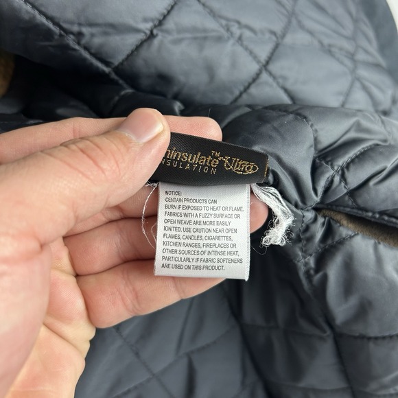 LL Bean Gore Tex Snap Button Quilted Insulated Wool Lined Zip Jacket Womens XL - Picture 8 of 16